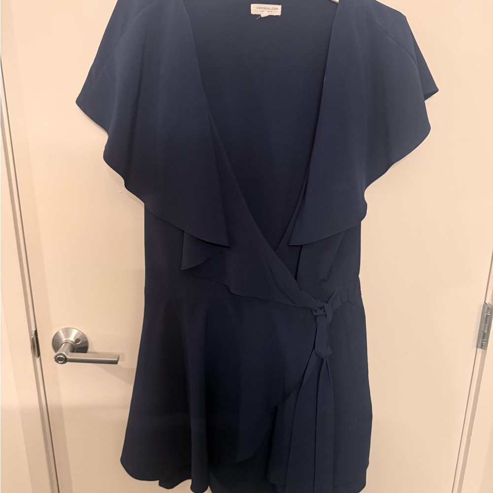 Elegant Navy Wrap Romper
